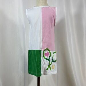 Little English Pink, White, and Green Tennis Dress Size 4